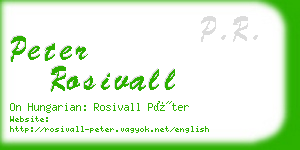 peter rosivall business card